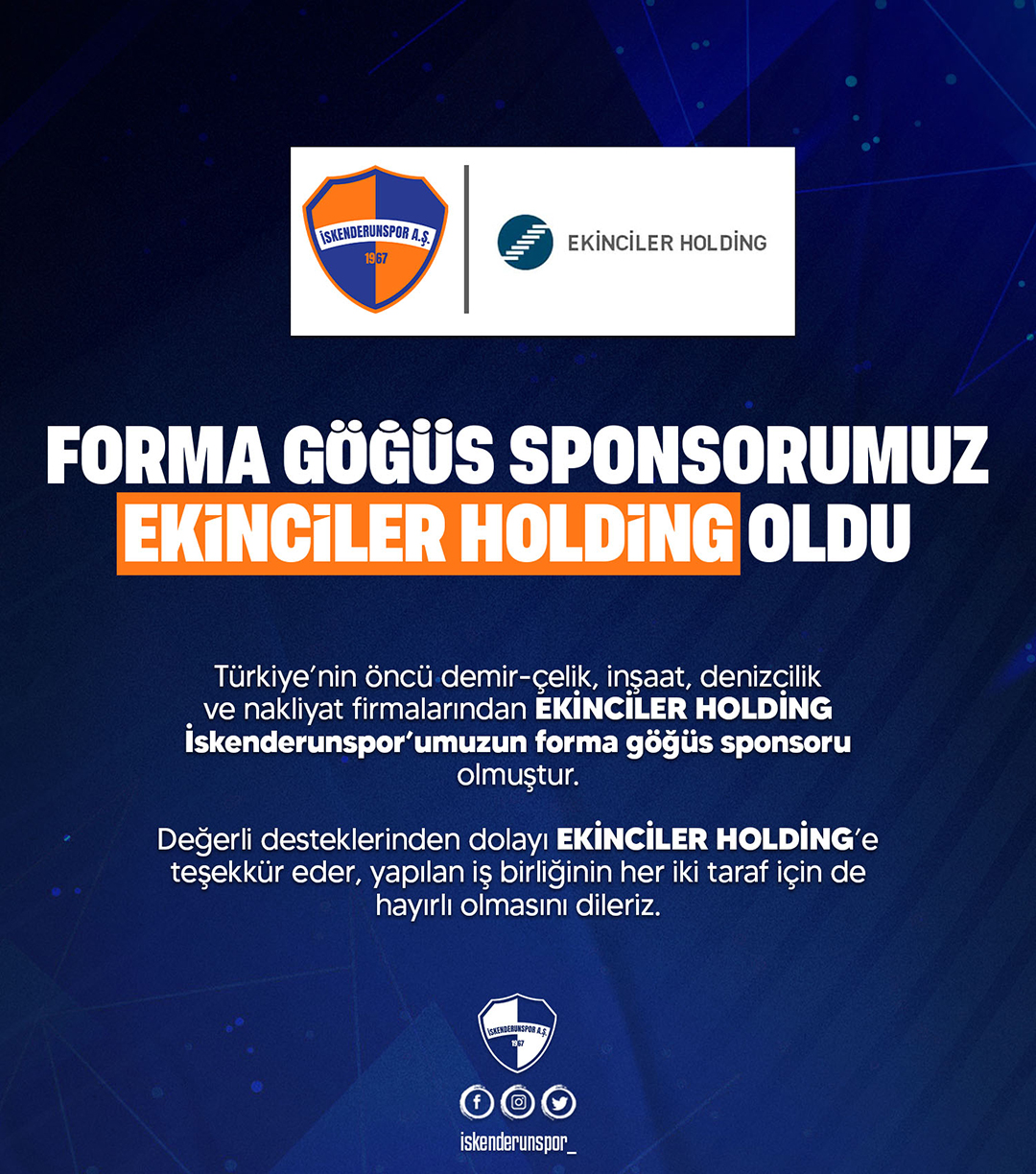 Forma Göğüs Sponsorumuz Ekinciler Holding Oldu