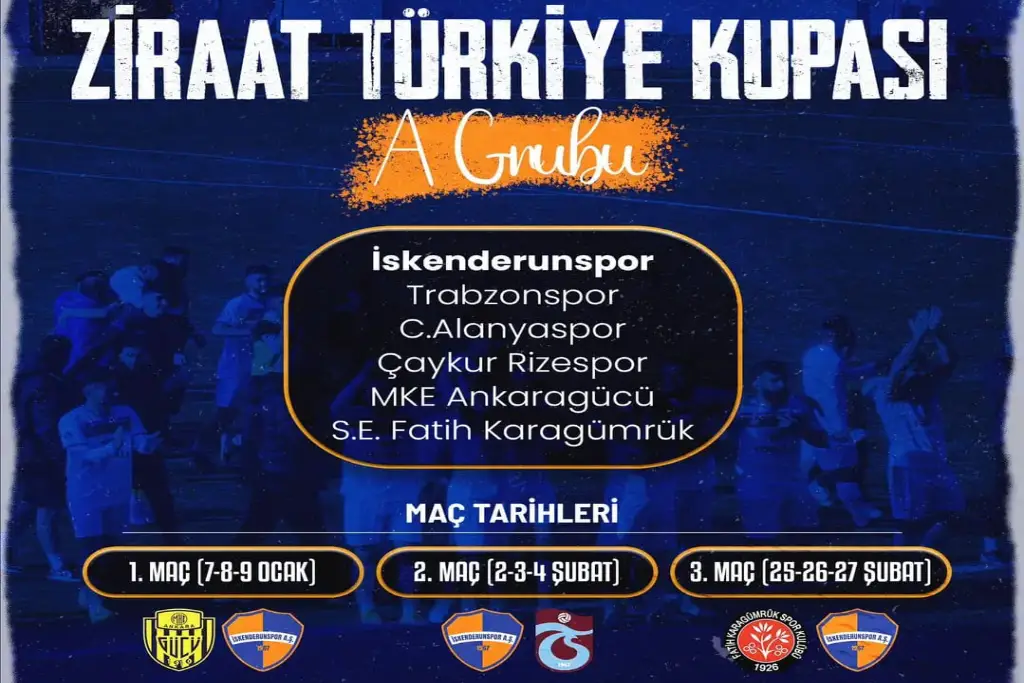 İskenderunspor'umuz Ziraat Türkiye Kupası A Grubu'